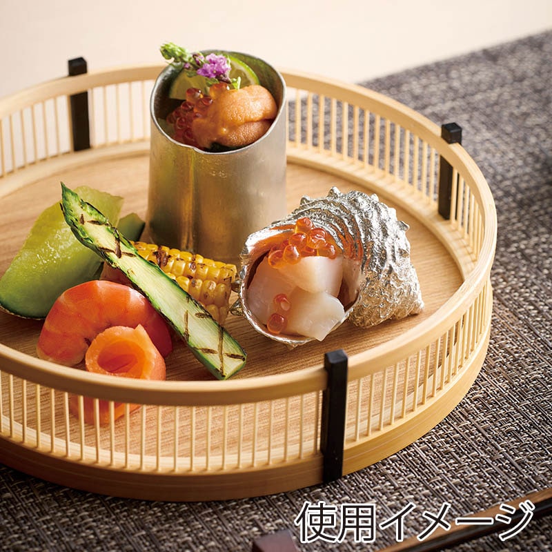 ヤマコー 白竹・千筋盛器　丸 7寸 22712 1個（ご注文単位1個）【直送品】