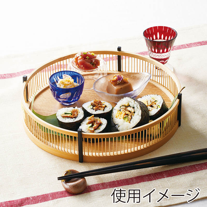 ヤマコー 白竹・千筋盛器　丸 8寸 22713 1個（ご注文単位1個）【直送品】