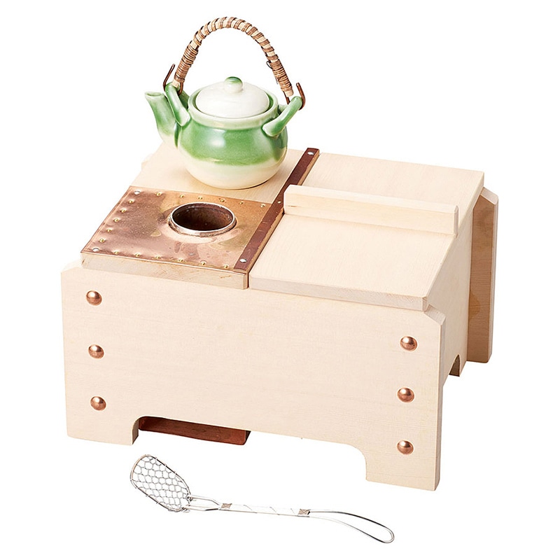 ヤマコー 檜 角型湯豆腐セット 1人用 UH1021 木炭専用 23102 1セット(ご注文単位1セット)【直送品】