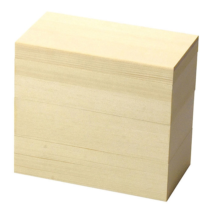 ヤマコー 白木 長角重箱 3段 23561 1個(ご注文単位1個)【直送品】