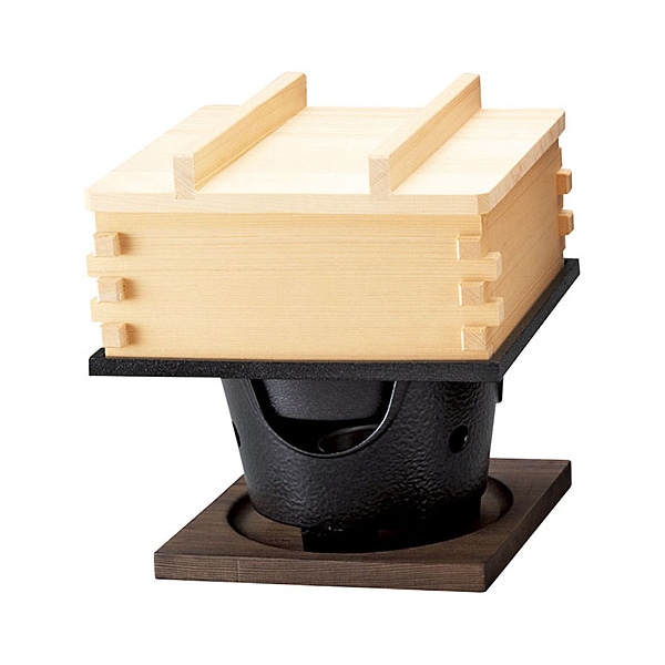 ヤマコー 新 檜 山菜セイロ水入 用美コンロセット 大 26004 1セット(ご注文単位1セット)【直送品】