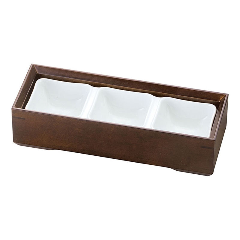 ヤマコー 弥生白磁料理箱 古代色 三ツ仕切 26150 1個(ご注文単位1個)【直送品】