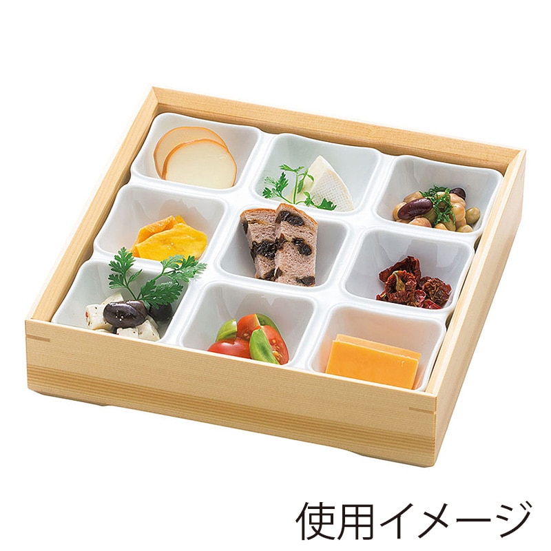 ヤマコー 弥生白磁料理箱 クリアー 九ツ仕切 26160 1個(ご注文単位1個)【直送品】