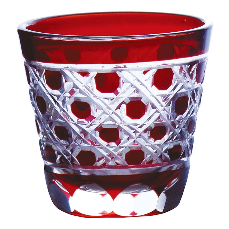 ヤマコー 夢切子 小付 赤 26186 1個(ご注文単位1個)【直送品】