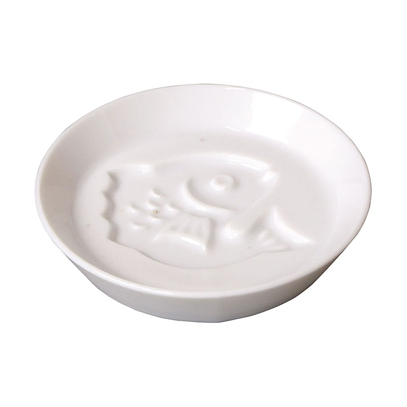 ヤマコー 白磁・絵柄入醤油皿　鯛  26231 1個（ご注文単位1個）【直送品】