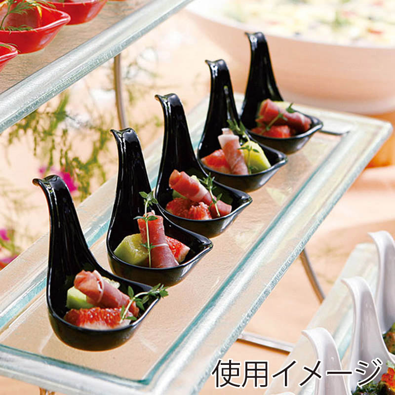 ヤマコー レンゲ型珍味入 黒 26468 1個(ご注文単位1個)【直送品】