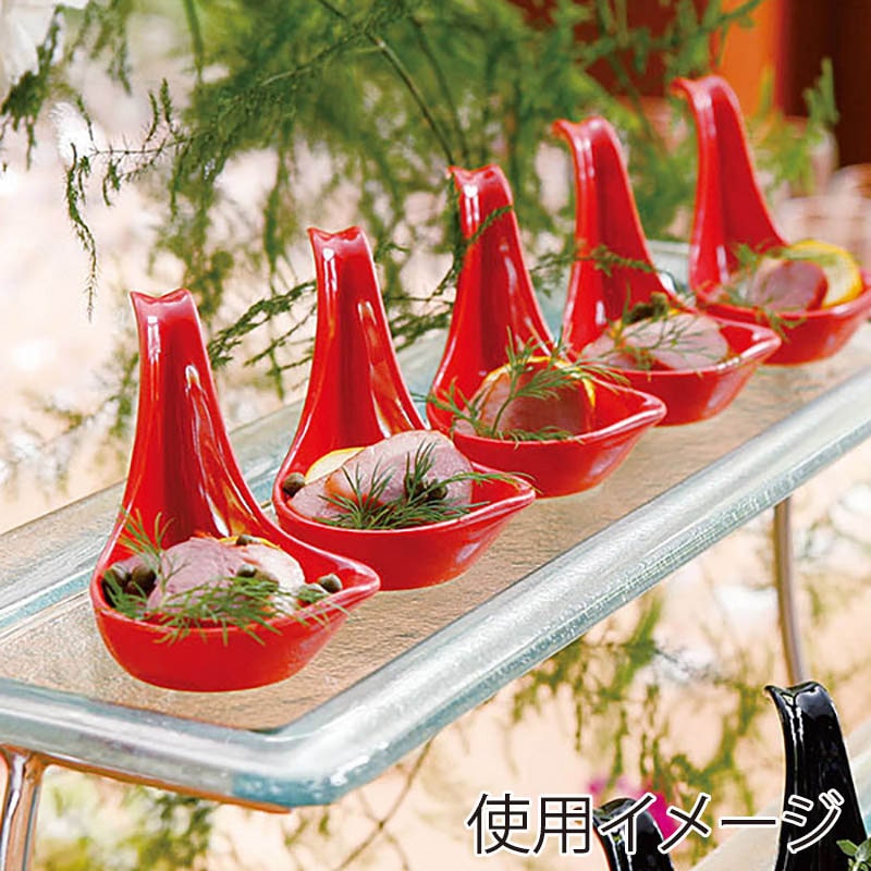 ヤマコー レンゲ型珍味入 赤 26469 1個(ご注文単位1個)【直送品】