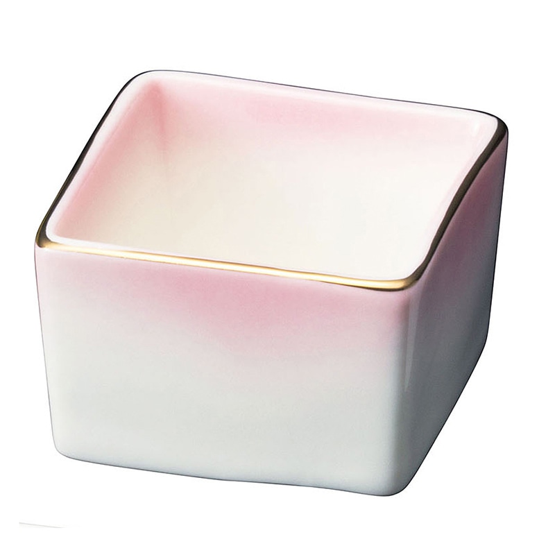ヤマコー 陶器・角型珍味入 ピンク吹 26604 1個(ご注文単位1個)【直送品】