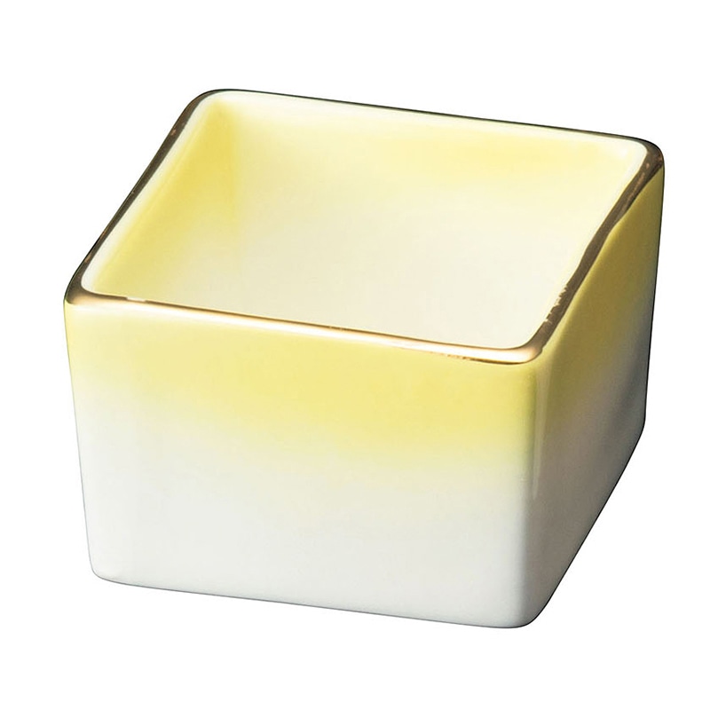 ヤマコー 陶器・角型珍味入 黄吹 26605 1個(ご注文単位1個)【直送品】