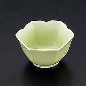 ヤマコー 六角桔梗型小付 ヒワ 26633 1個(ご注文単位1個)【直送品】