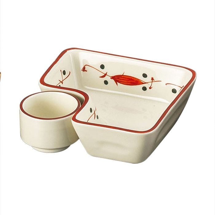 ヤマコー 赤絵L字皿 千代久付 26658 1個(ご注文単位1個)【直送品】