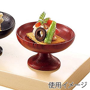 ヤマコー 木製高台珍味入 朱 26680 1個(ご注文単位1個)【直送品】