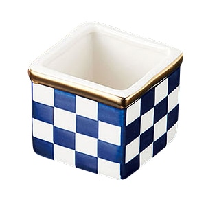 ヤマコー 手描き金縁市松珍味入　藍  26731 1個（ご注文単位1個）【直送品】