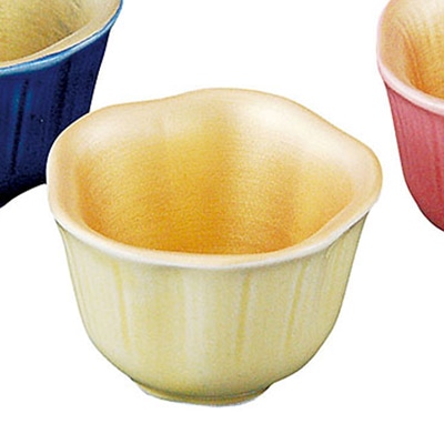 ヤマコー 内金彩花型小付 黄 26917 1個(ご注文単位1個)【直送品】