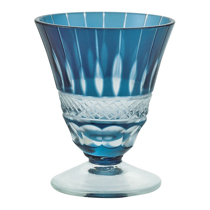 ヤマコー 夢切子 高台 藍 26928 1個(ご注文単位1個)【直送品】