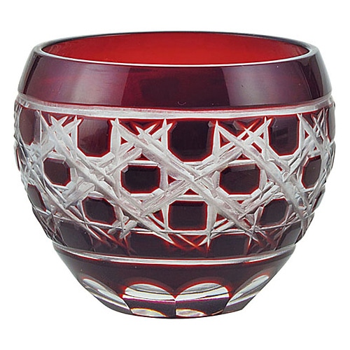 ヤマコー 夢切子 珍味入 赤 26929 1個(ご注文単位1個)【直送品】