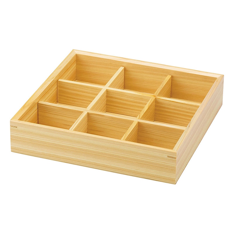 ヤマコー 白木遊彩箱 九ツ仕切 27023 1個(ご注文単位1個)【直送品】