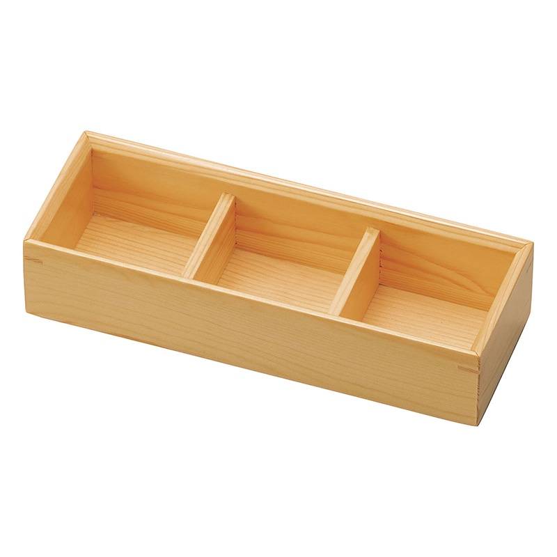 ヤマコー 木和美 料理箱 三ツ仕切 27042 1個(ご注文単位1個)【直送品】