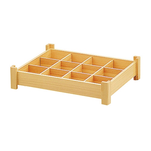 ヤマコー 白木隅足　十二仕切盛込  27164 1個（ご注文単位1個）【直送品】