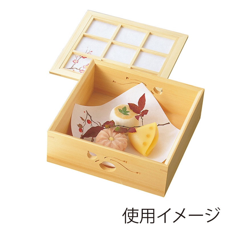 ヤマコー ひのき透かし料理箱 花柄障子蓋 大 27246 1個(ご注文単位1個)【直送品】