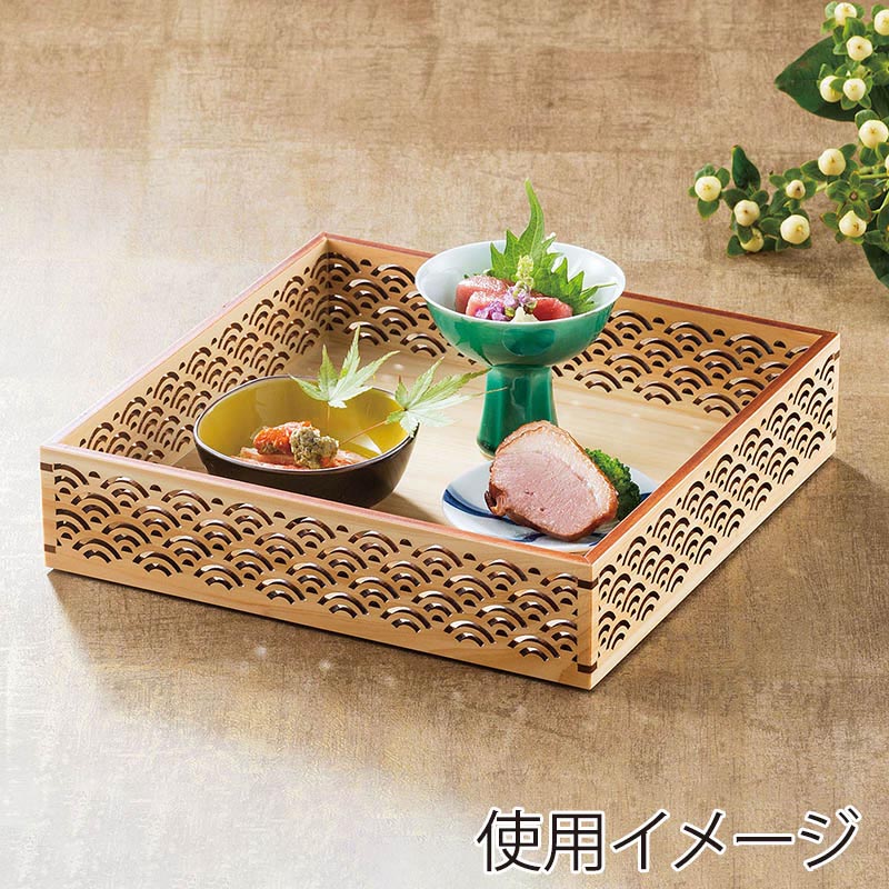 ヤマコー ひのき細密盛器 青海波 身のみ 27575 1個(ご注文単位1個)【直送品】