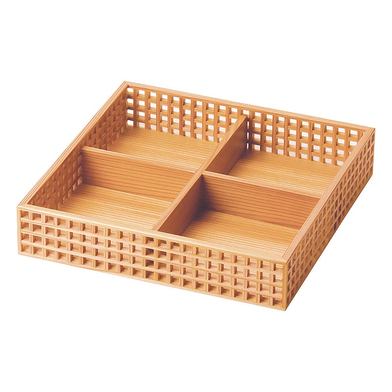 ヤマコー 新 細目 ささめ格子盛器 四ツ切セット 27584 1個(ご注文単位1個)【直送品】