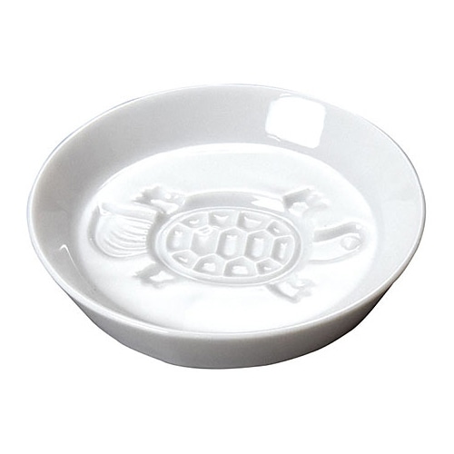 ヤマコー 白磁・絵柄入醤油皿 亀 27613 1個(ご注文単位1個)【直送品】