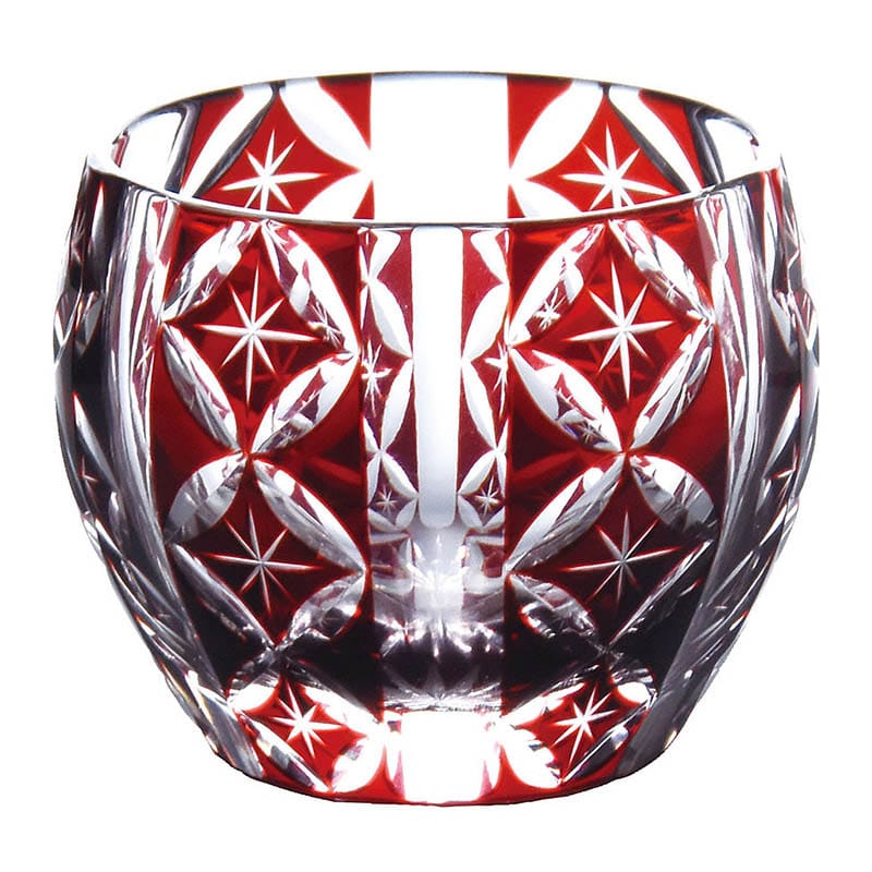 ヤマコー 夢切子　千代口　赤  27667 1個（ご注文単位1個）【直送品】