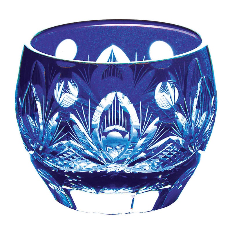 ヤマコー 夢切子　千代口　ルリ  27668 1個（ご注文単位1個）【直送品】