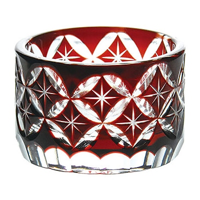 ヤマコー 夢切子　切立珍味入　赤  27733 1個（ご注文単位1個）【直送品】