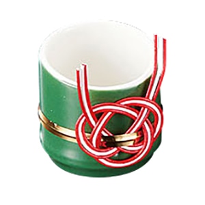 ヤマコー 新陶器・竹型珍味入　水引付  27769 1個（ご注文単位1個）【直送品】