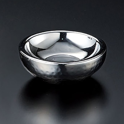 ヤマコー ステンレス槌目　二層　平珍味入  27785 1個（ご注文単位1個）【直送品】