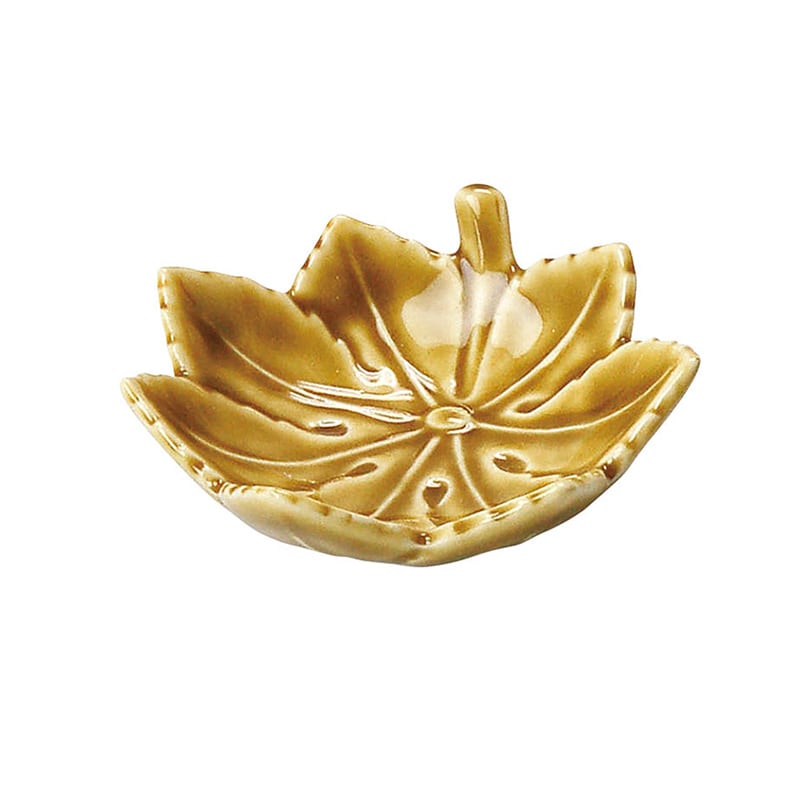 ヤマコー 陶器・カエデ珍味入 黄瀬戸 27876 1個（ご注文単位1個）【直送品】