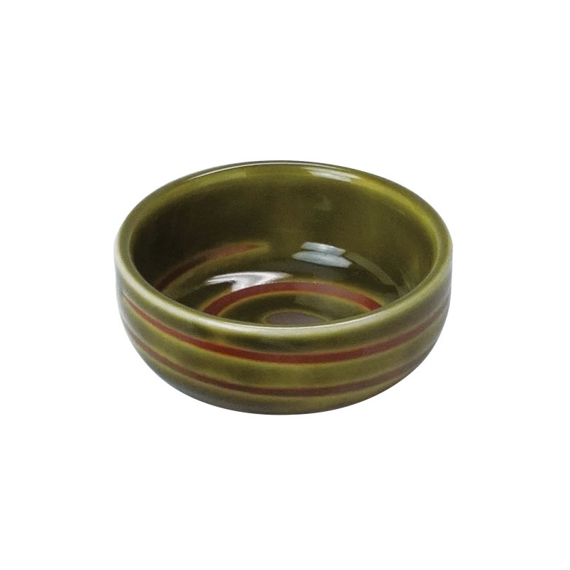 ヤマコー 浅型丸珍味入　渦巻 織部 27951 1個（ご注文単位1個）【直送品】