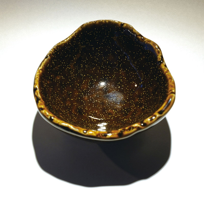 ヤマコー 三ッ足小付・銀河 茶 27955 1個(ご注文単位1個)【直送品】