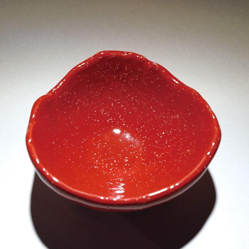 ヤマコー 三ッ足小付・銀河 朱 27956 1個（ご注文単位1個）【直送品】