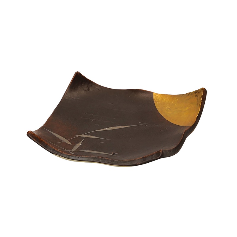 ヤマコー 陶器　四方皿　金彩満月  27969 1個（ご注文単位1個）【直送品】