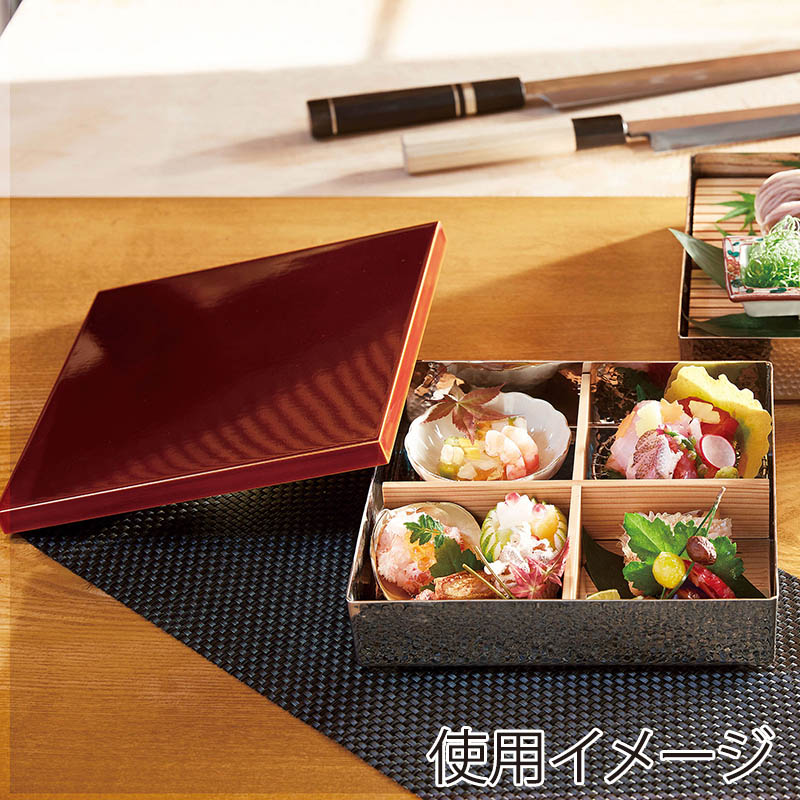 ヤマコー 銀彩弁当箱用蓋 春慶塗 28004 1個(ご注文単位1個)【直送品】