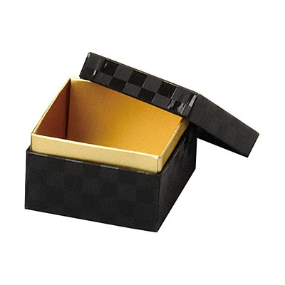 ヤマコー 蓋付　紙料理箱　プチ　黒市松  28033 1個（ご注文単位1個）【直送品】