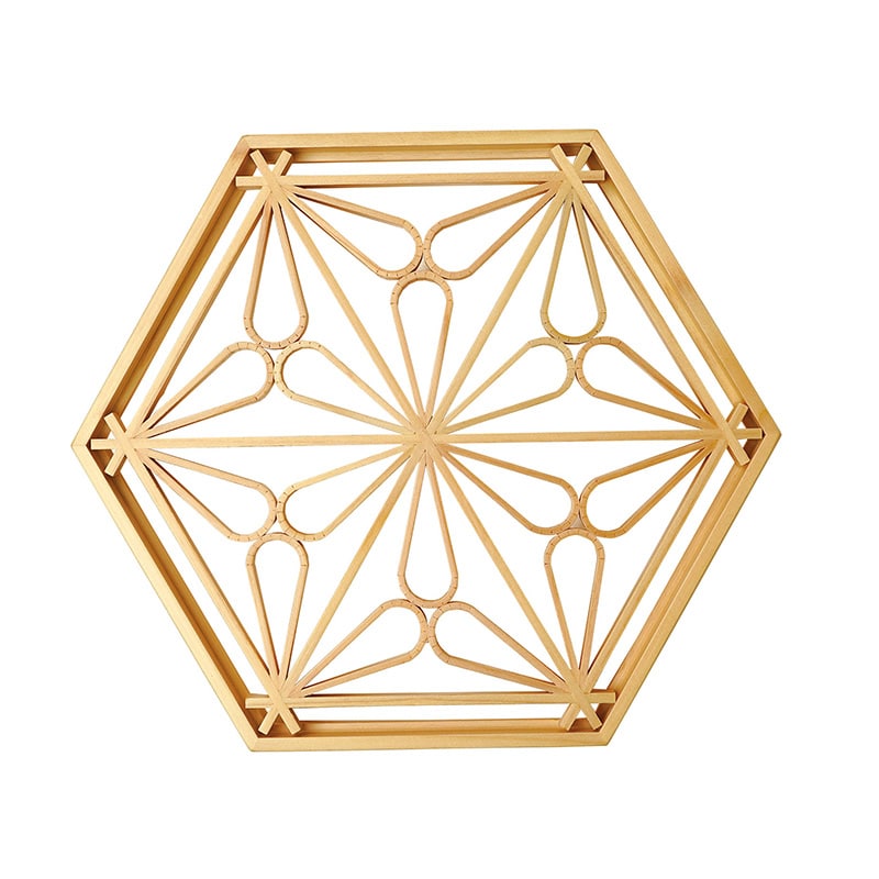 ヤマコー ひのき六角組子重　蓋 曲げ麻の葉 28111 1個（ご注文単位1個）【直送品】