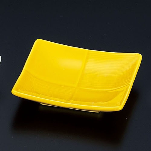 ヤマコー 市松正角皿　イエロー  29040 1個（ご注文単位1個）【直送品】