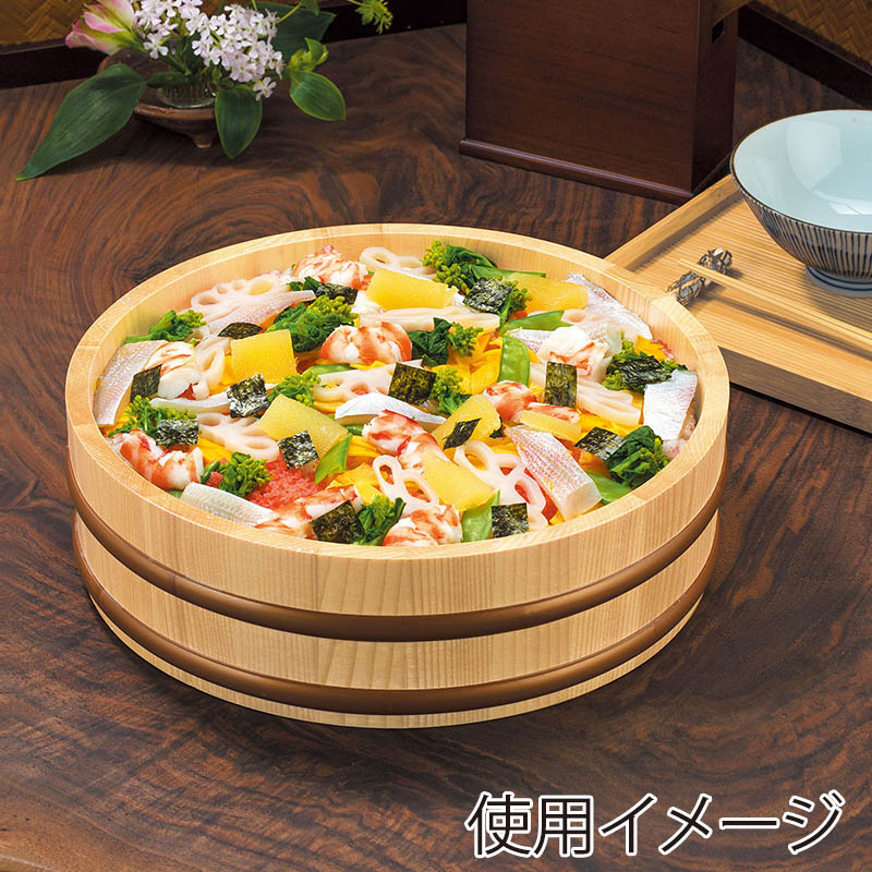 ヤマコー 天然木盛込桶　クリアー　目皿付　尺4  30005 1個（ご注文単位1個）【直送品】