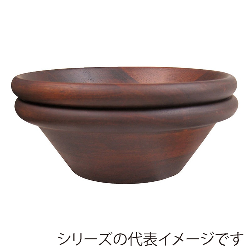 ヤマコー 天然木サラダボウル・こげ茶　φ18cm  32023 1個（ご注文単位1個）【直送品】