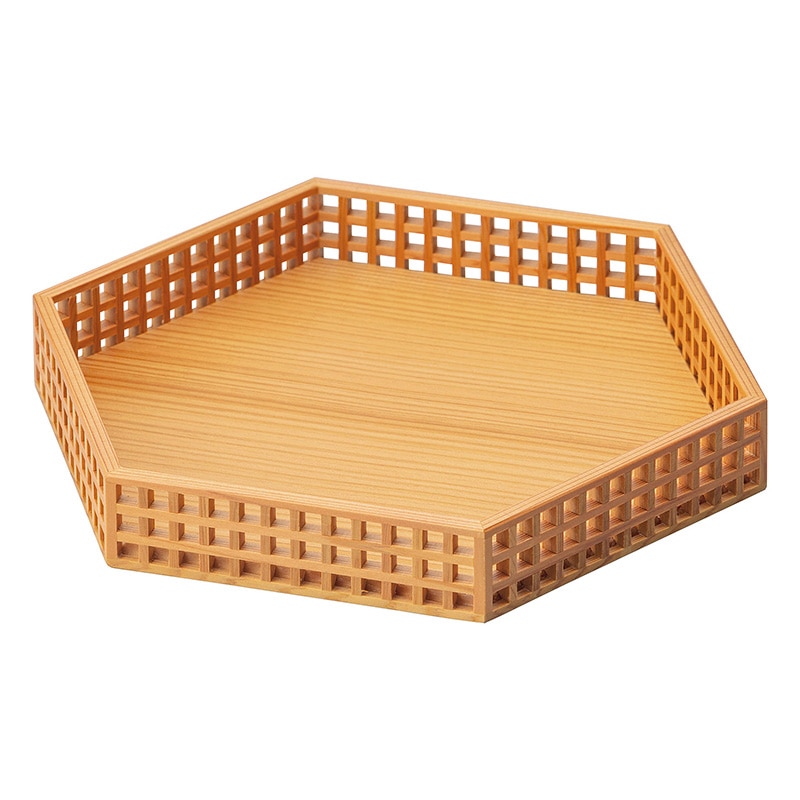 ヤマコー 細目格子 六角膳 32443 1個(ご注文単位1個)【直送品】