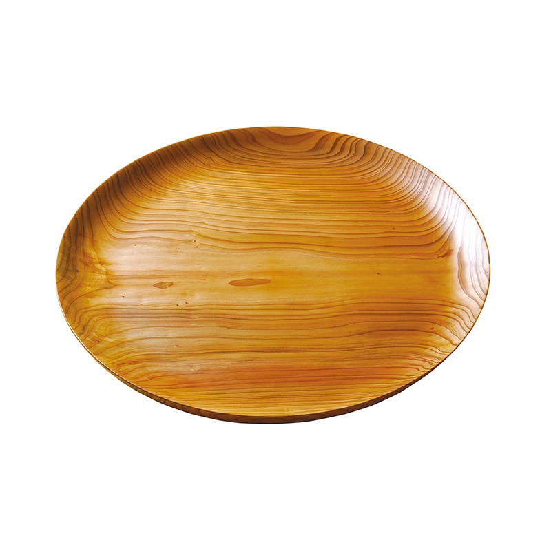 ヤマコー 杉・大丸皿 クリアー 1尺5寸 32573 1個(ご注文単位1個)【直送品】