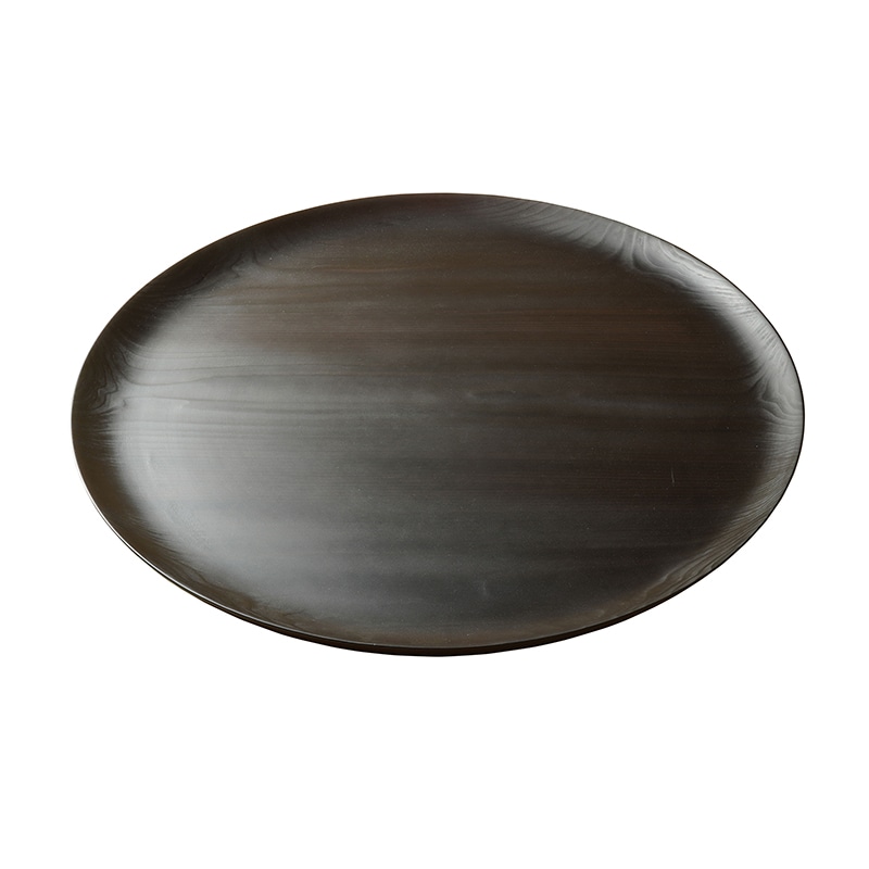 ヤマコー 杉・大丸皿 黒 2尺 32577 1個(ご注文単位1個)【直送品】