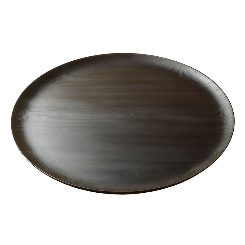 ヤマコー 杉・大丸皿 黒 2尺5寸 32578 1個(ご注文単位1個)【直送品】