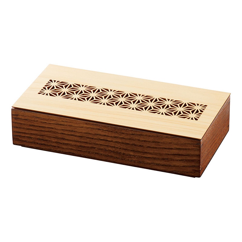 ヤマコー 細密料理箱 ブラウン クリアー蓋付 麻の葉 38040 1個(ご注文単位1個)【直送品】