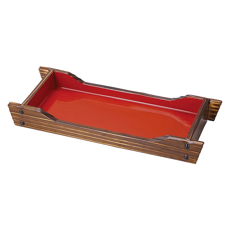 ヤマコー 焼杉 涼舟盛器 内朱 38065 1個(ご注文単位1個)【直送品】