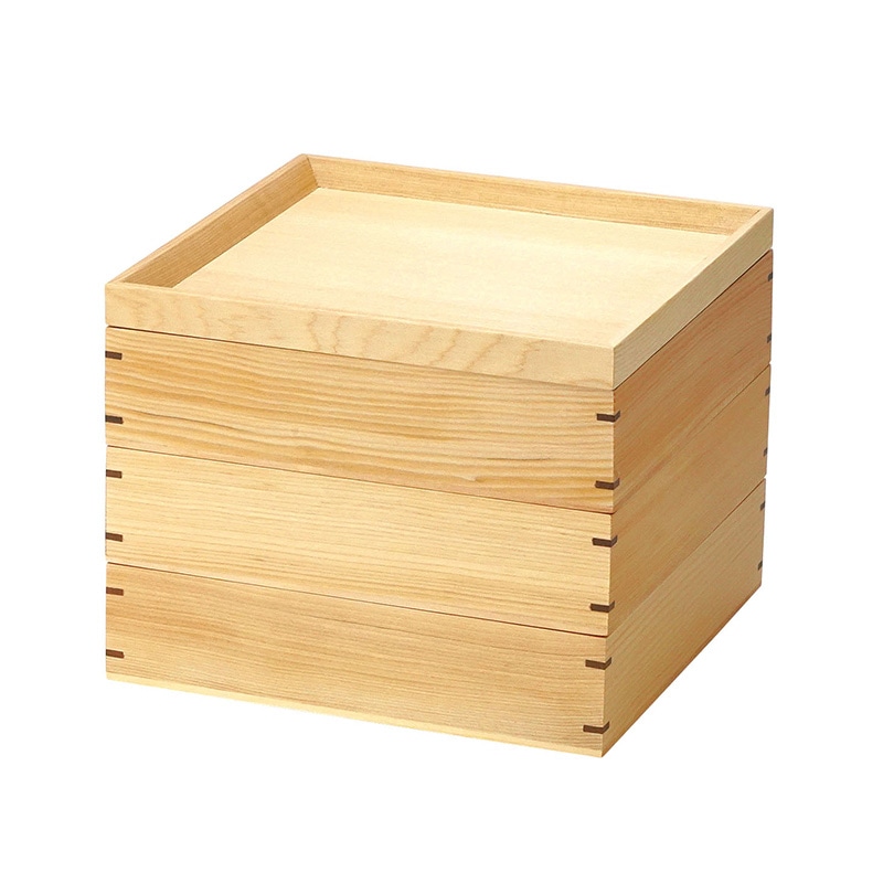 ヤマコー 白木万能三段料理箱 38500 1個(ご注文単位1個)【直送品】